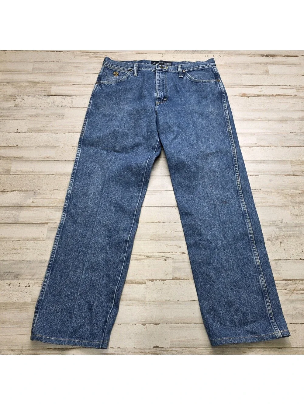Wrangler Jeans Men 35x32 Blue 13MGSHD Cowboy Cut Denim Workwear George Strait